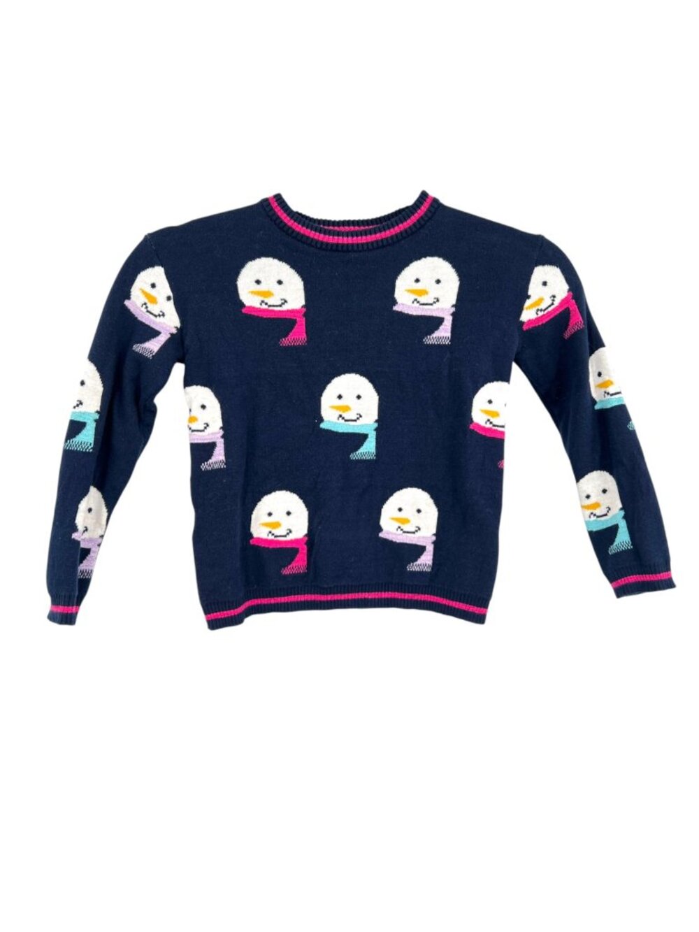 Andy & Evan Kids Navy Snowman Cozy Winter Sweater Size 5